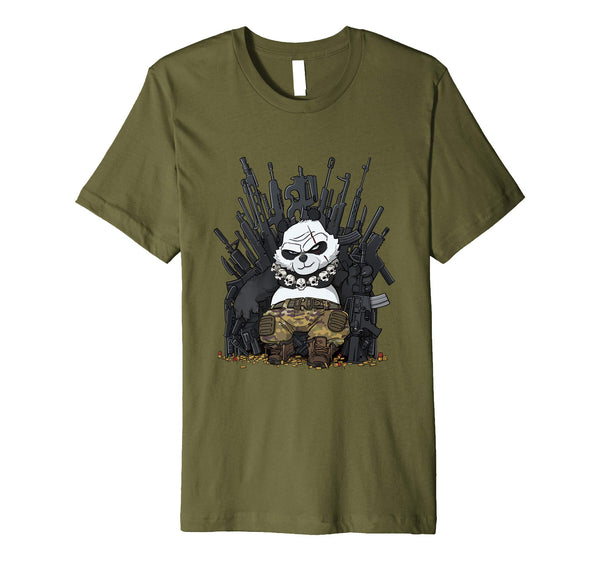 Cool Patriot Panda Game Of 2nda Guns Operator By Hiwez  T-Shirt Olive