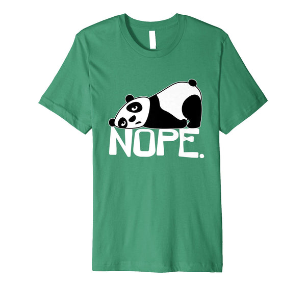 Wonderful Funny Nope Not Today Lazy Panda  T-Shirt Kelly Green