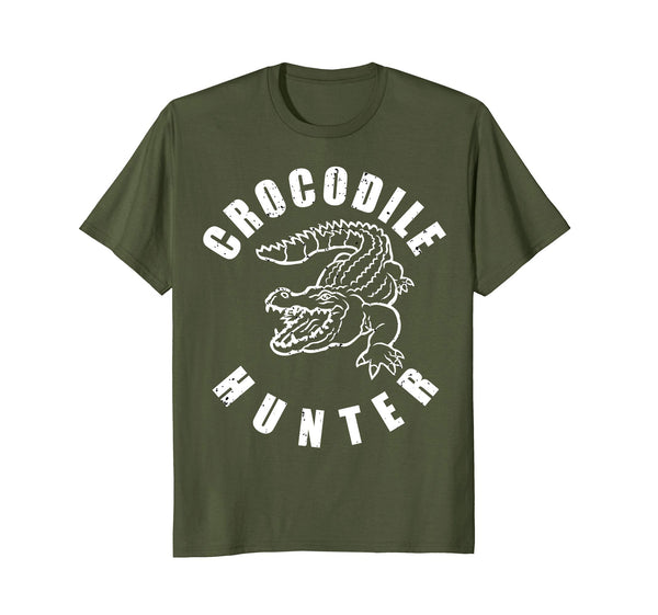 Great Crocodile Hunter Reptile Huntsman  T-Shirt Olive