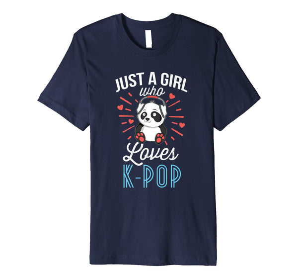 Cute Just A Girl Who Loves K Pop Panda Kpop Merchandise  T-Shirt Navy