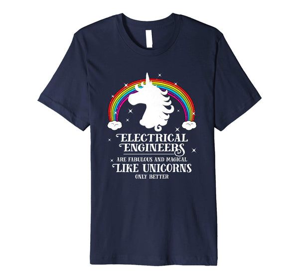 Hot Electrical Engineers Magical Like Unicorns Funny Gift  T-Shirt Navy