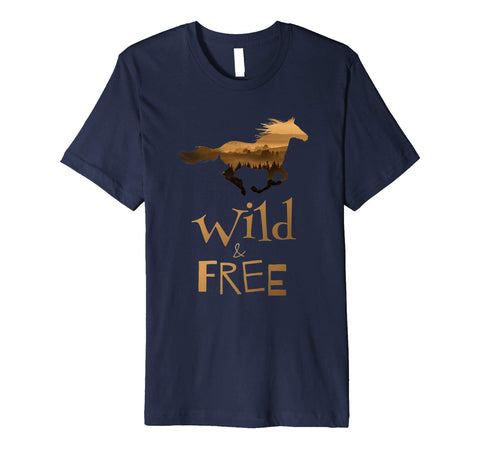 Funny Wild Horse Riding . Horseman Rider Life Great Gift Tee  T-Shirt Navy