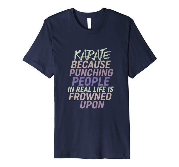 Adorable Funny Karate Martial Arts For Self Defense Sports  T-Shirt Navy