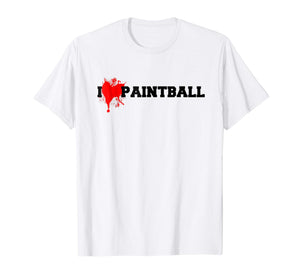 Adorable Awesome I Love Paintball Heart Shot  T-Shirt White