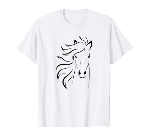 Beautiful Just A Girl Who Loves Horses Horse Racing Riding Tee  T-Shirt White