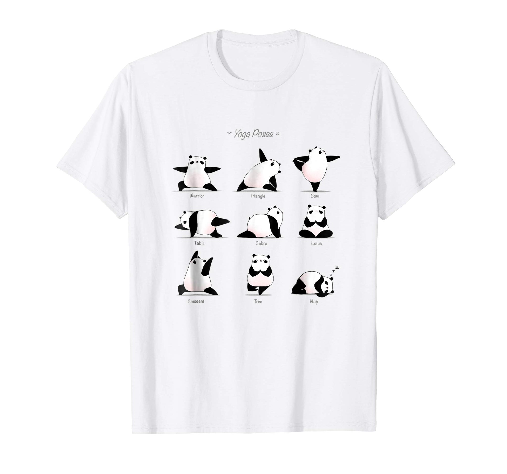 Great Yoga Panda Funny Poses Cool Exercises Gift  T-Shirt White