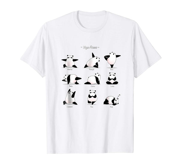 Great Yoga Panda Funny Poses Cool Exercises Gift  T-Shirt White