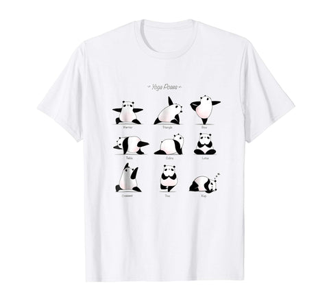 Great Yoga Panda Funny Poses Cool Exercises Gift  T-Shirt White