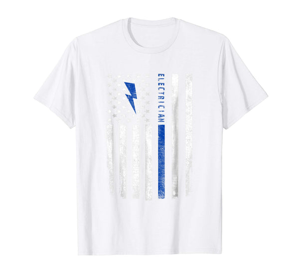 Funny I'm An Skilled Electrician Electrician Flag  T-Shirt White
