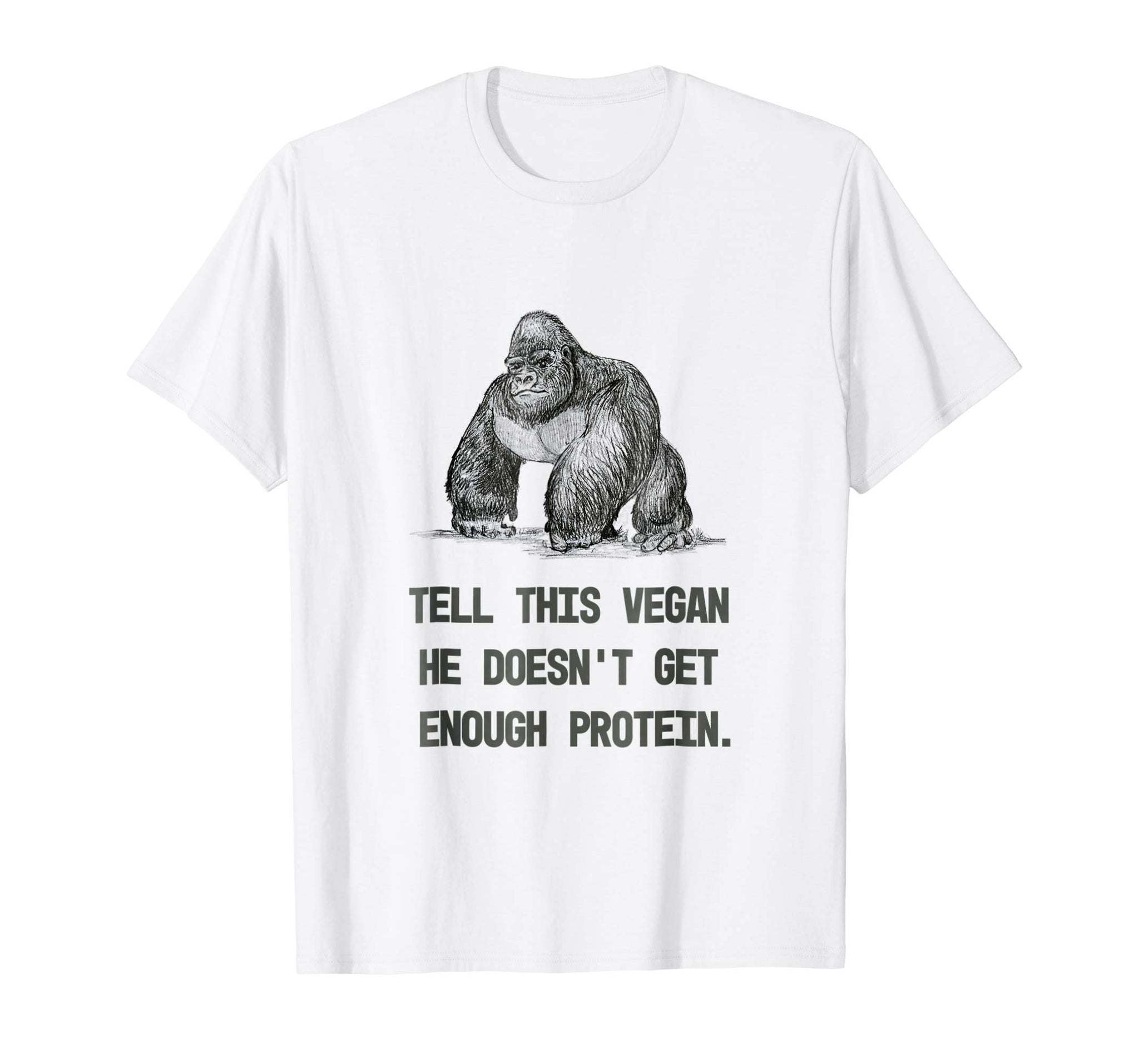 Hot &quot;tell This Vegan&quot; Funny Gorilla Lifestyle Novelty  T-Shirt White