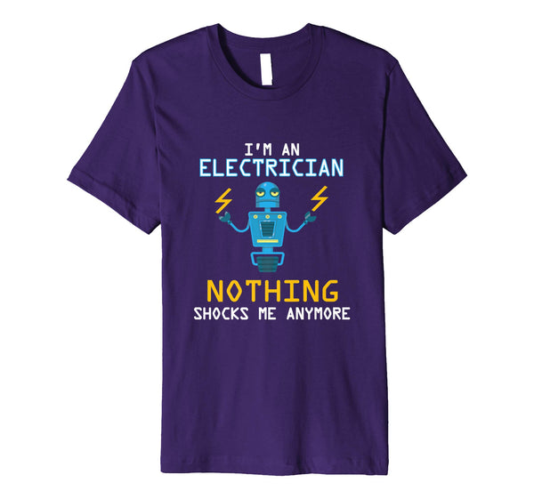 Wonderful Funny Electrician Nothing Shocks Me Apprentice  T-Shirt Purple