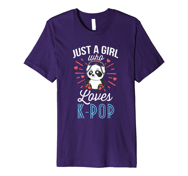 Cute Just A Girl Who Loves K Pop Panda Kpop Merchandise  T-Shirt Purple