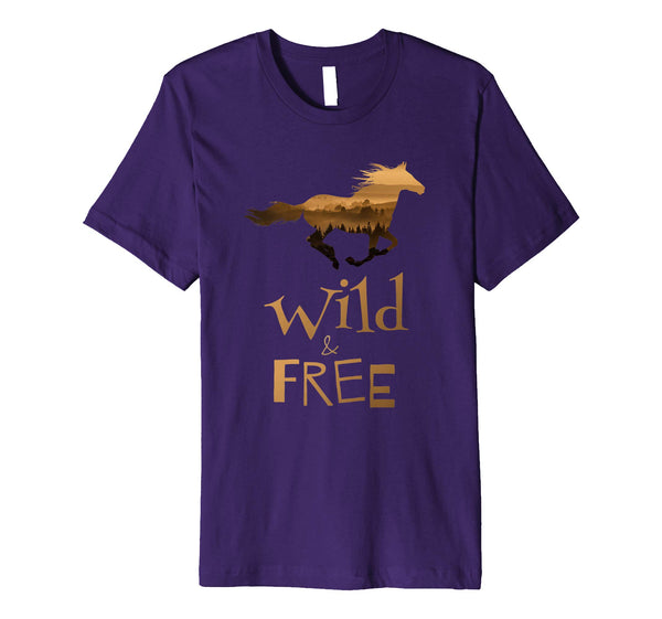 Funny Wild Horse Riding . Horseman Rider Life Great Gift Tee  T-Shirt Purple