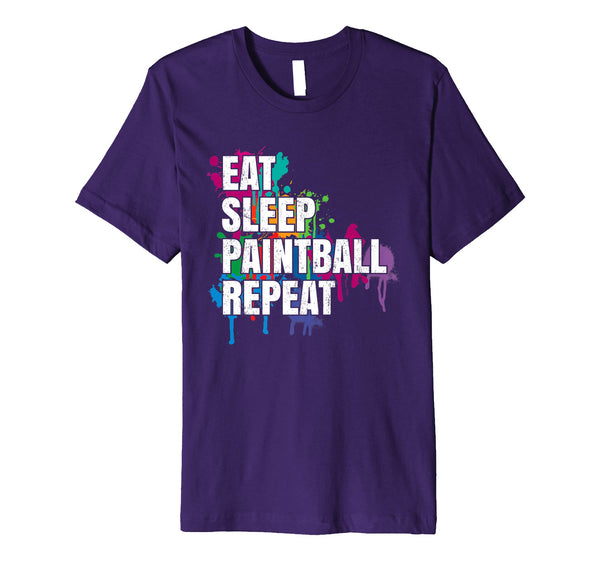 Cute Eat Sleep Paintball Repeat And Gift  T-Shirt Purple