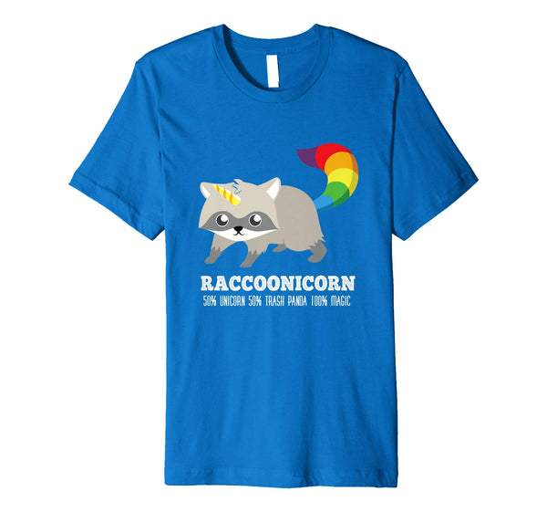 Hot Racoonicorn Funny Trash Panda Raccoon Unicorn  T-Shirt Royal Blue