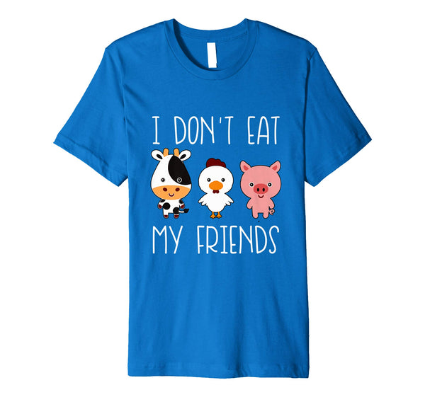 Adorable I Don't Eat My Friends Funny Vegan Vegetarian  T-Shirt Royal Blue