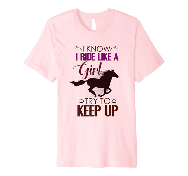 Hot Horse Riding Horseback Riding Horse Lovers Cute  T-Shirt Pink
