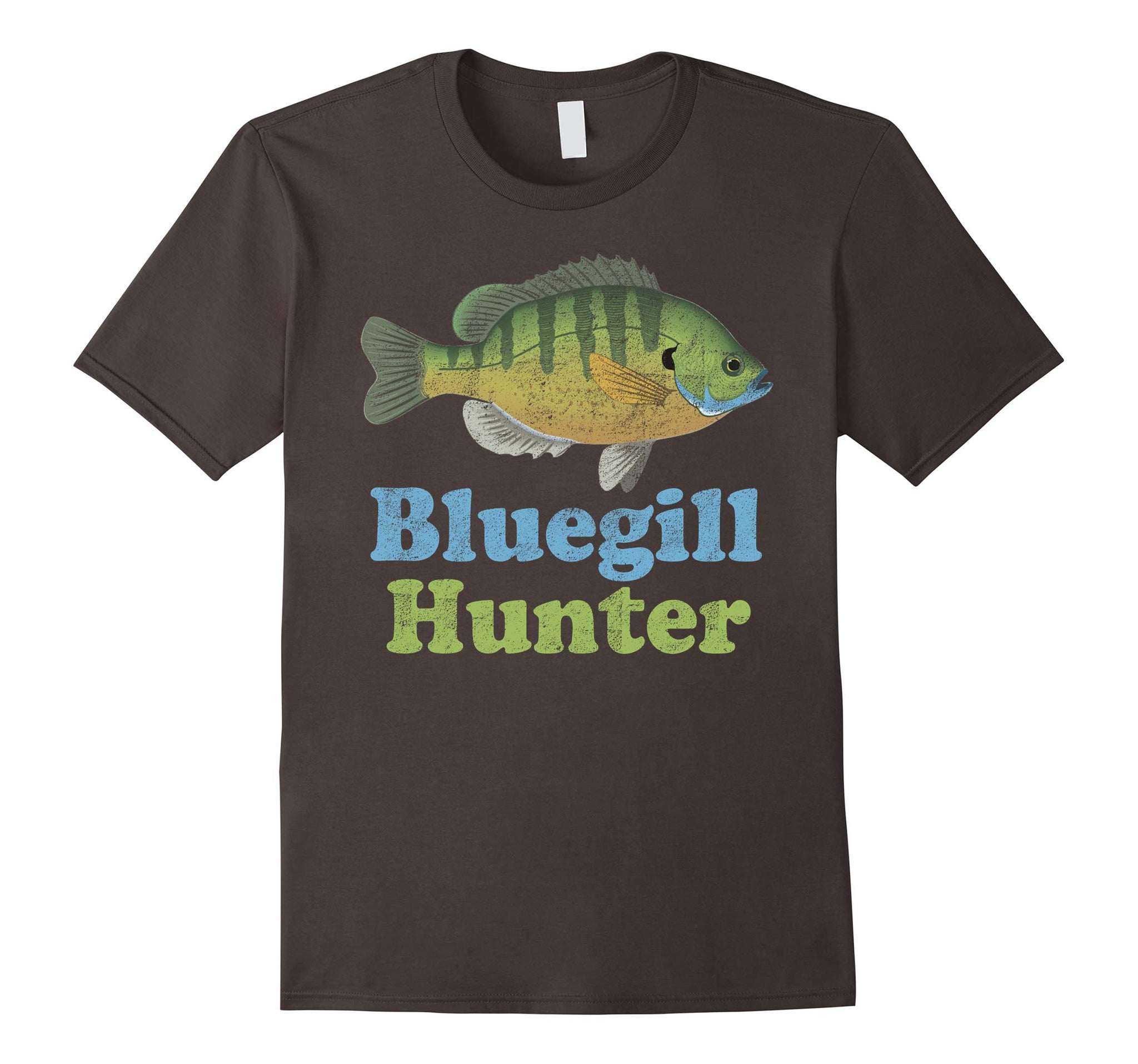 Great Bluegill Hunter Funny Fishing Fisherman  T-Shirt Asphalt