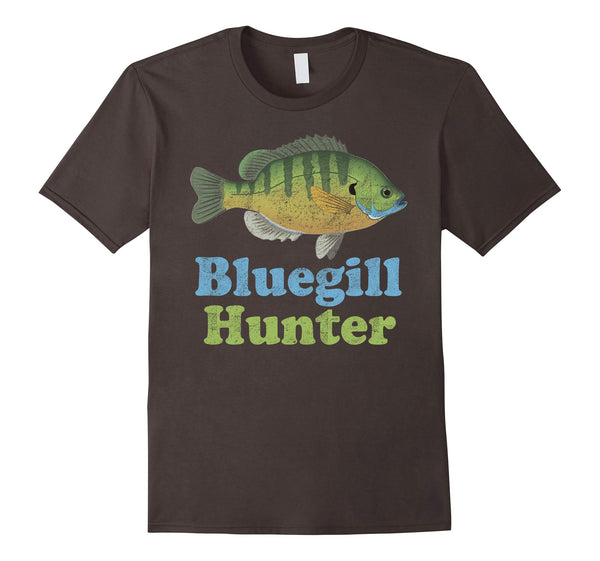 Great Bluegill Hunter Funny Fishing Fisherman  T-Shirt Asphalt