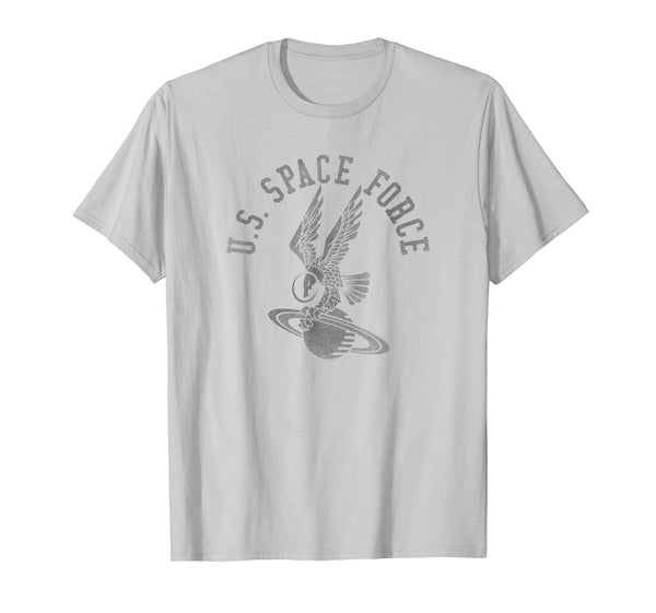 Cool U.s. Space Force Eagle On Saturn Armed Forces  T-Shirt Silver
