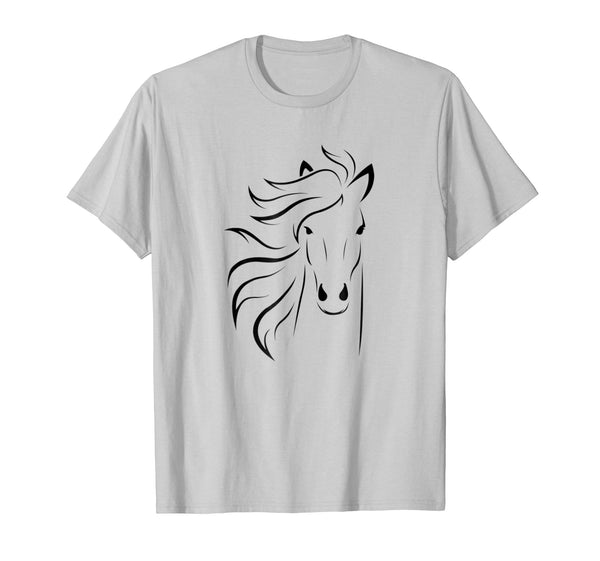 Beautiful Just A Girl Who Loves Horses Horse Racing Riding Tee  T-Shirt Silver