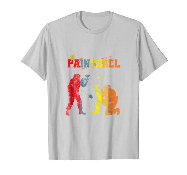 Hot Distressed Paint Ball Splash Paintball Paintballer  T-Shirt Silver