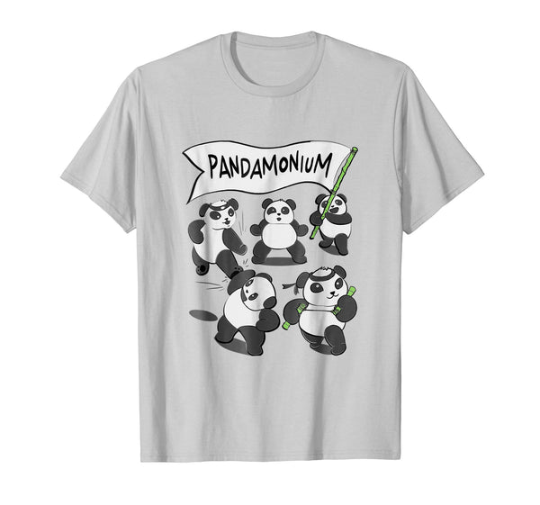 Cute Pandamonium Funny Panda Bear Gift  T-Shirt Silver