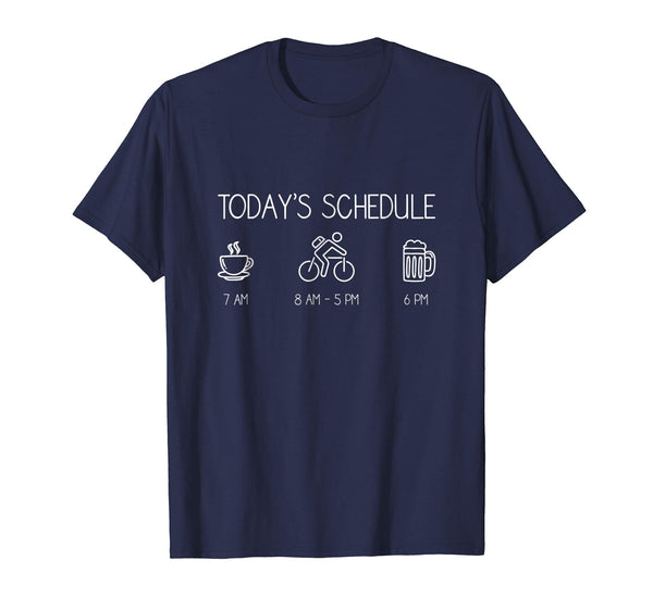 Wonderful Today's Schedule Cycling Mountain Biking Bike  T-Shirt Navy