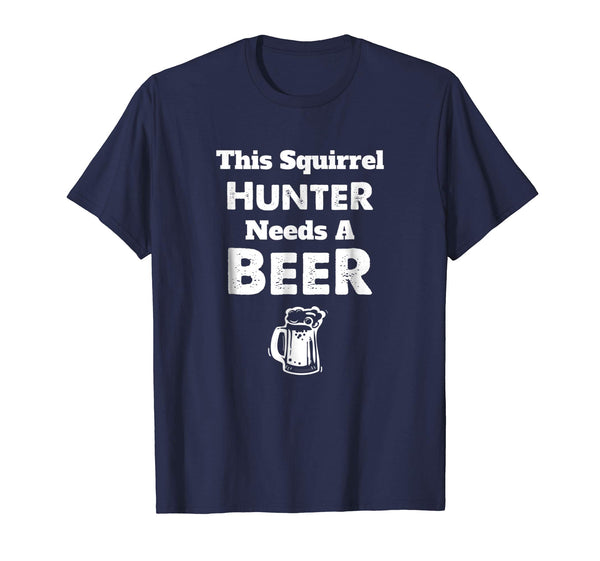 Hot Funny Squirrel Hunting Hunter Hunt Season Gift  T-Shirt Navy