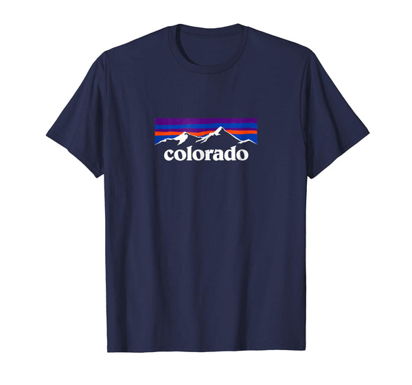 Wonderful Colorado Mountains Outdoor Flag Design Mcma  T-Shirt Navy