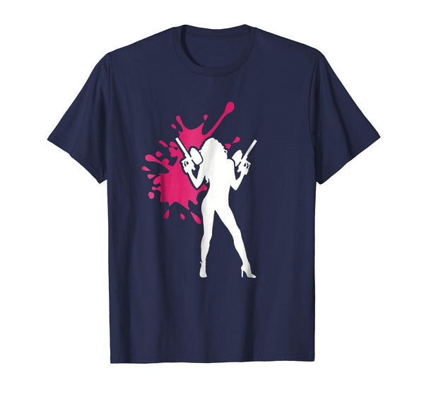 Great Paintball Woman  T-Shirt Navy