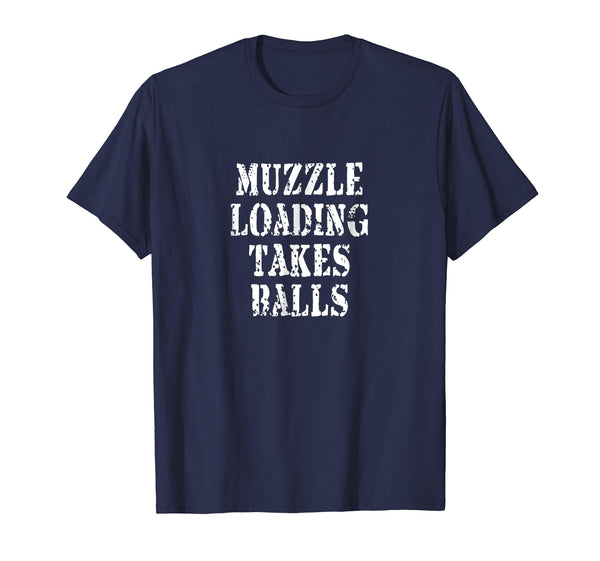Funny Muzzleloading Black Powder Hunting Funny Hunter  T-Shirt Navy
