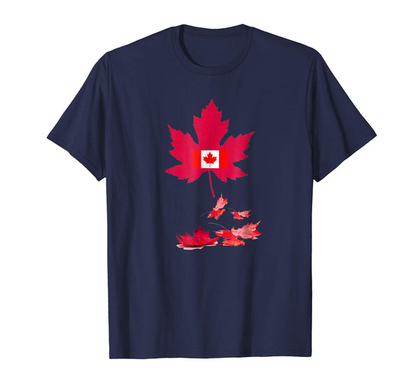 Hot Canada Flag  T-Shirt Navy