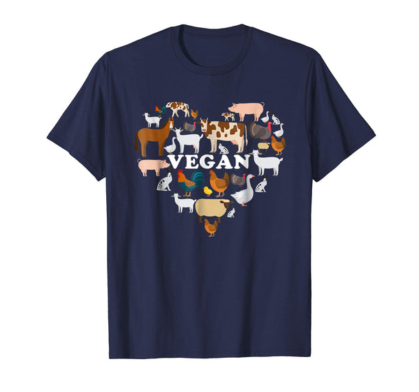Funny Vegan Friends Not Food  T-Shirt Navy