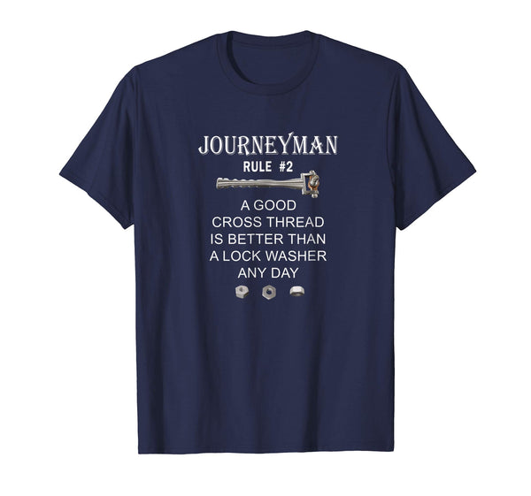 Funny Funny Auto Mechanic Journeyman Rule #2 Gift  T-Shirt Navy