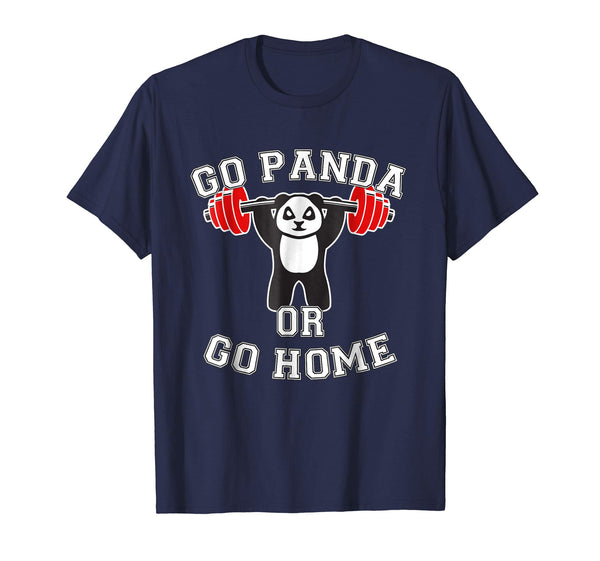 Cute Panda Bear Gym Fitness Panda Gift Weight Lifting  T-Shirt Navy
