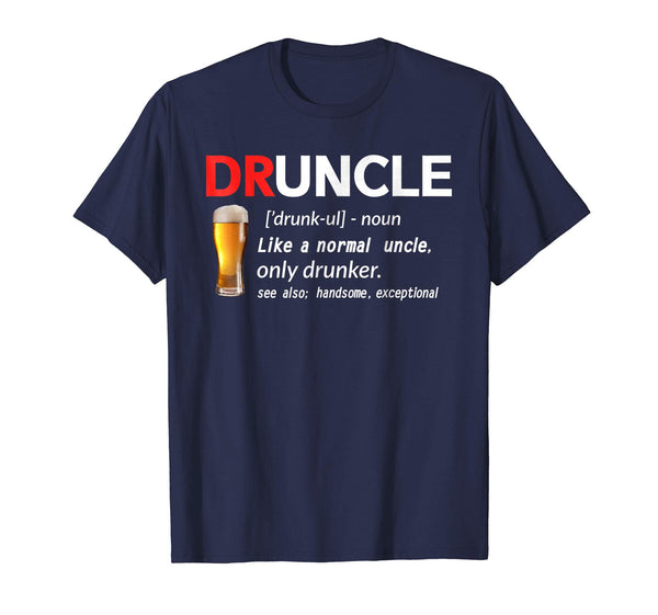 Cool Druncle Beer Gift For Men  T-Shirt Navy