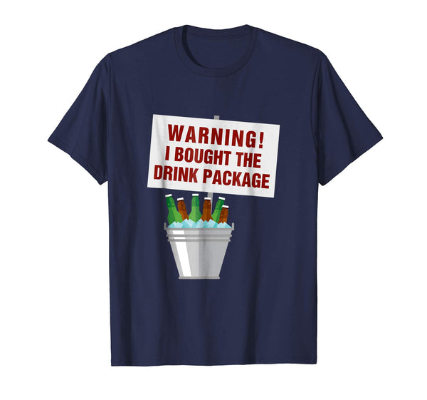 Cute Cruise Ship Caribbean Vacation Partiers Drinking Tee  T-Shirt Navy