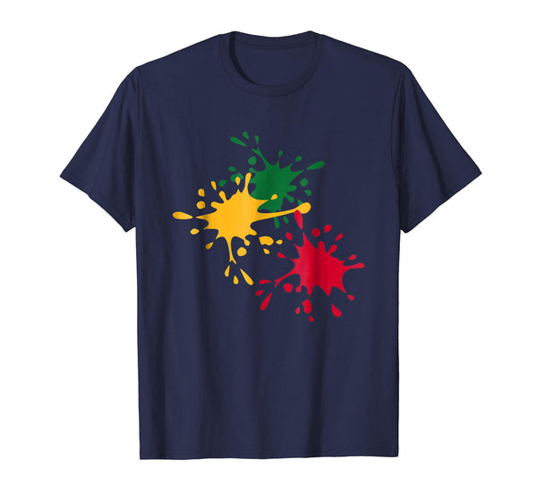 Cute Paintball Color Splatter  T-Shirt Navy