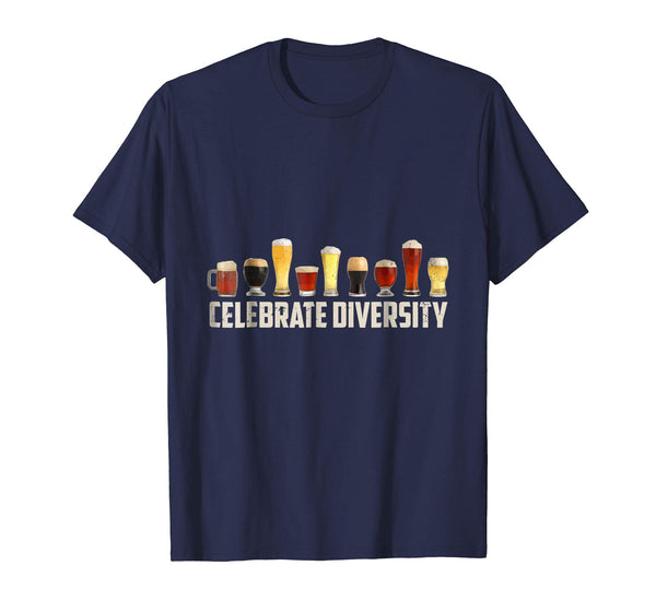 Cool Celebrate Diversity Funny For Drinkers  T-Shirt Navy