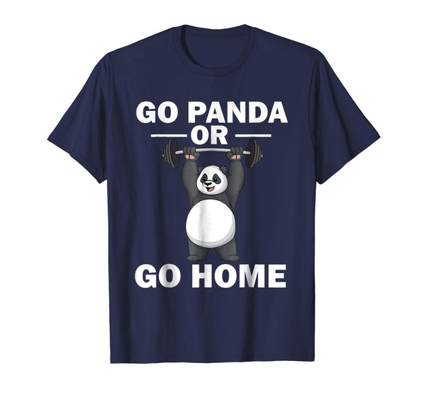Cute Funny Gym Fitness Panda The Struggle Is Real Bear  T-Shirt Navy