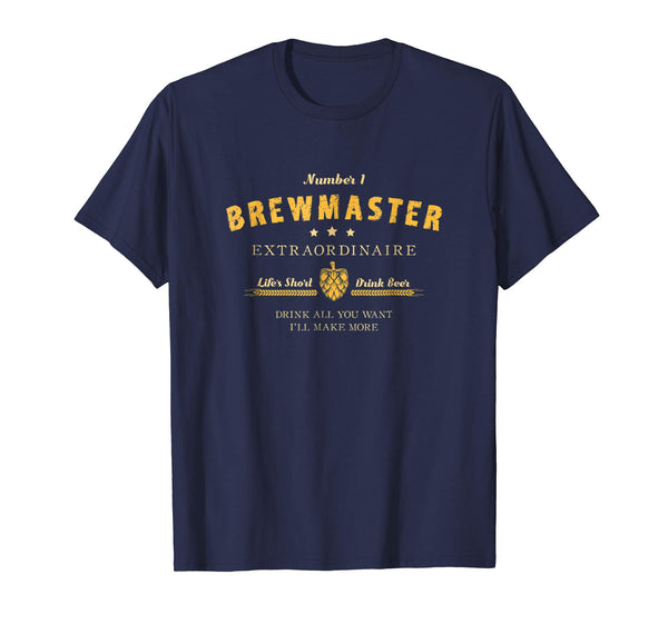 Great Brewmaster Home Brewing Beer Brewer Tee Gift Idea  T-Shirt Navy