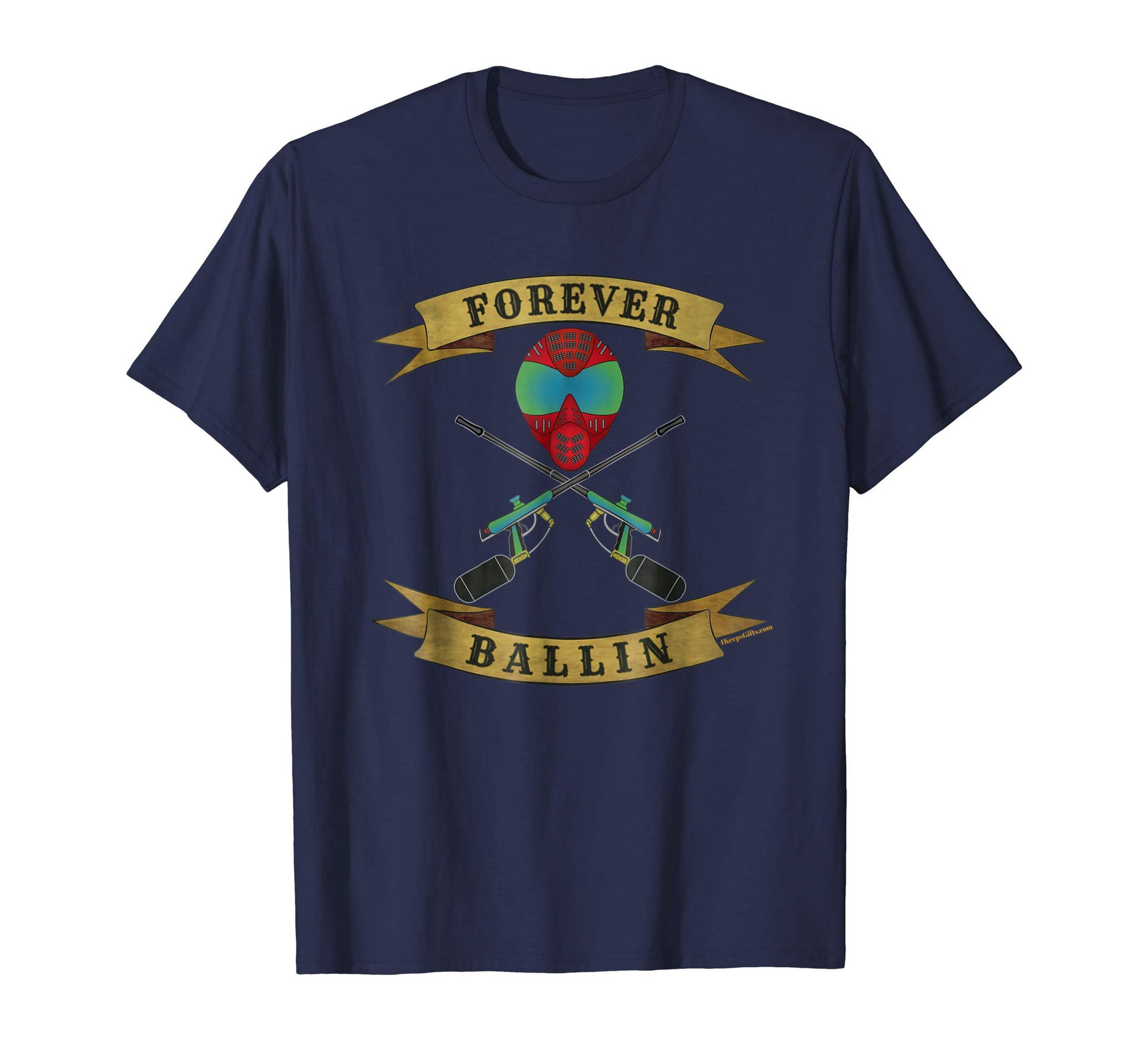 Hot Forever Ballin Cool Tournament Paintball  T-Shirt Navy