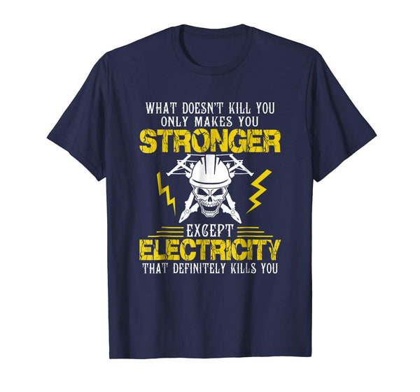 Great Electrician Funny Tee Electricity Sparky Humor Gift  T-Shirt Navy