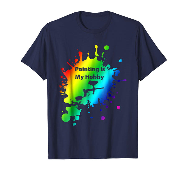 Cute Paintball Great Funny Gear Painting Is My Hobby Color  T-Shirt Navy