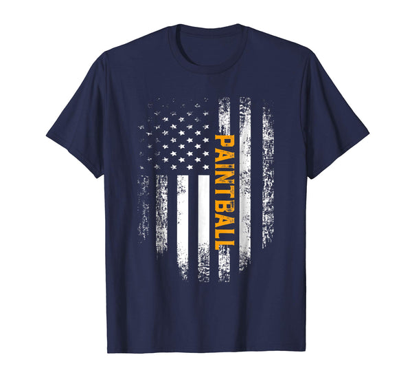 Hotest Vintage American Usa Flag Paintball Cool Gift  T-Shirt Navy