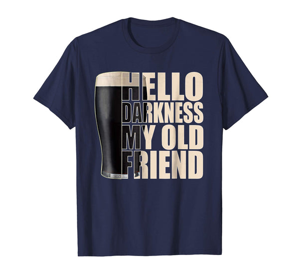 Adorable Hello Darkness My Old Friend Stout Beer  T-Shirt Navy