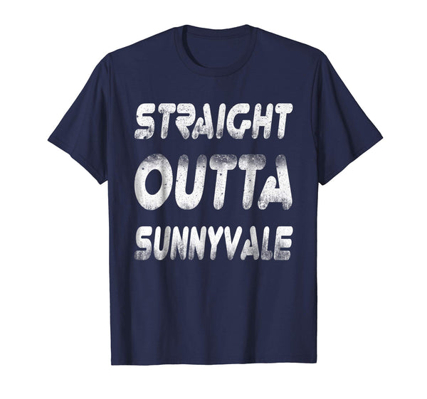 Cutest Straight Outta Sunnyvale Great Camping Gift Idea Tee  T-Shirt Navy