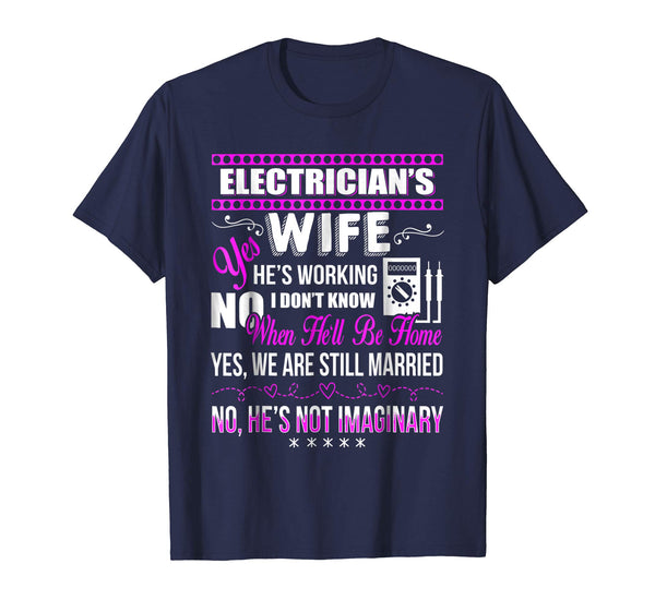 Great Electrician Wife Electrician  T-Shirt Navy