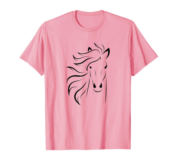 Beautiful Just A Girl Who Loves Horses Horse Racing Riding Tee  T-Shirt Pink